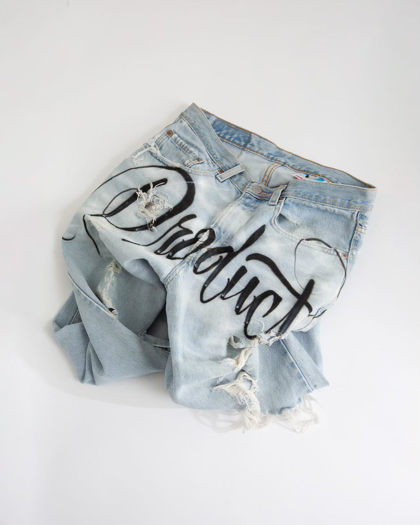 Product品 Classic Airbrushed Cloud Denim Snake Skin Pocket