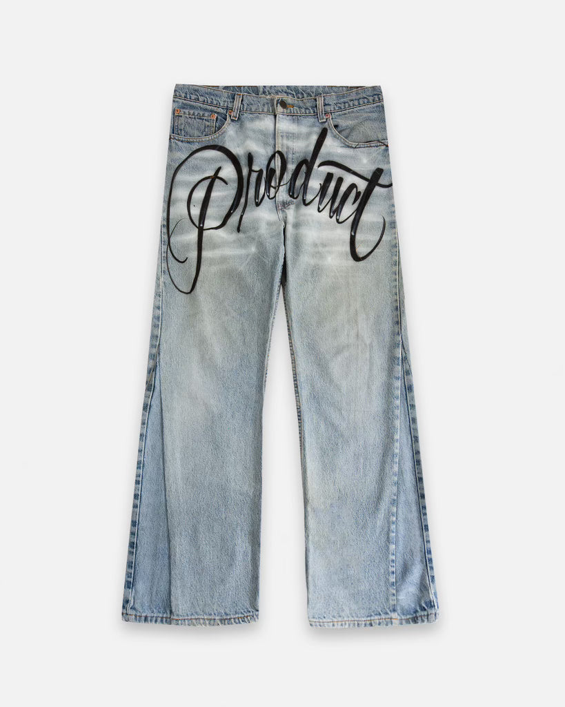 Product品 Classic Airbrushed Cloud Denim Snake Skin Pocket